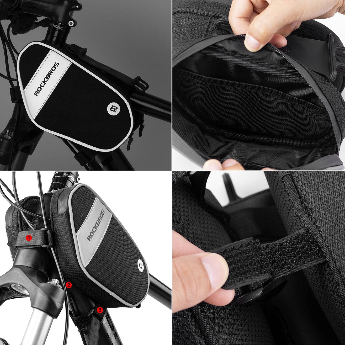 Fietsframetas met 360¡ã draaibare telefoonhouder, 1,5 liter, BK ROCKBROS