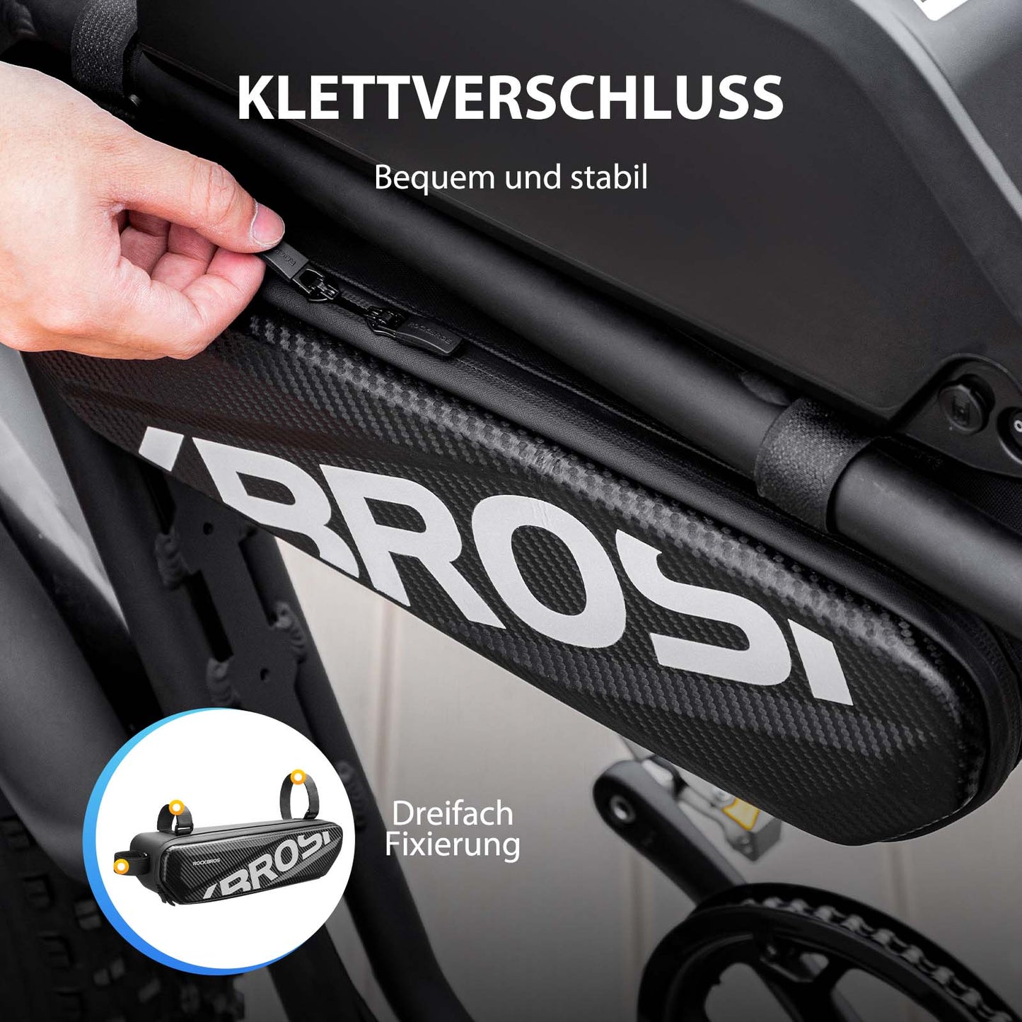 Waterdichte fietstas voor op het frame, bovenbuis, 4,5 liter, zwart, ROCKBROS