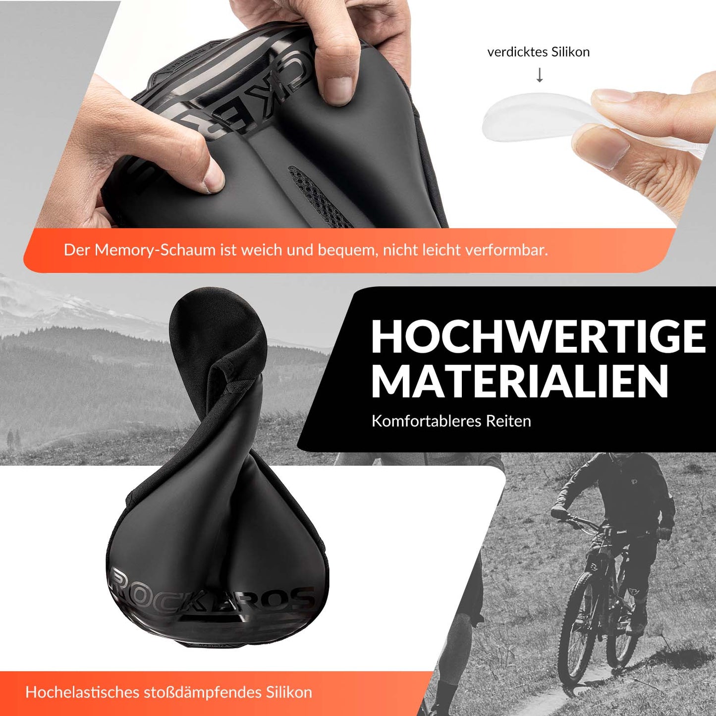 Fietszadelhoes met gelvulling, zachte fietszadelhoes van ROCKBROS