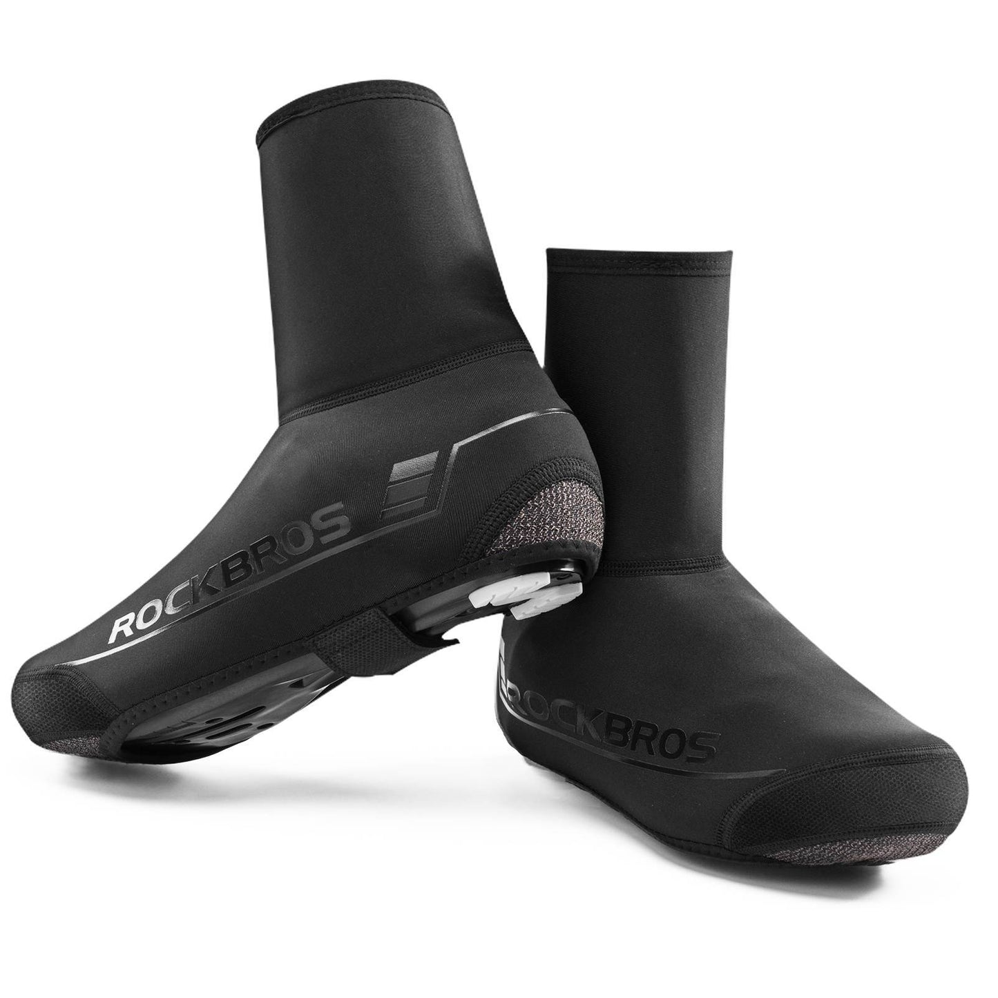 Winterfietsoverschoenen, warme overschoenen voor het fietsen, zwart, ROCKBROS