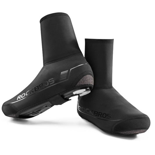 Winterfietsoverschoenen, warme overschoenen voor het fietsen, zwart, ROCKBROS