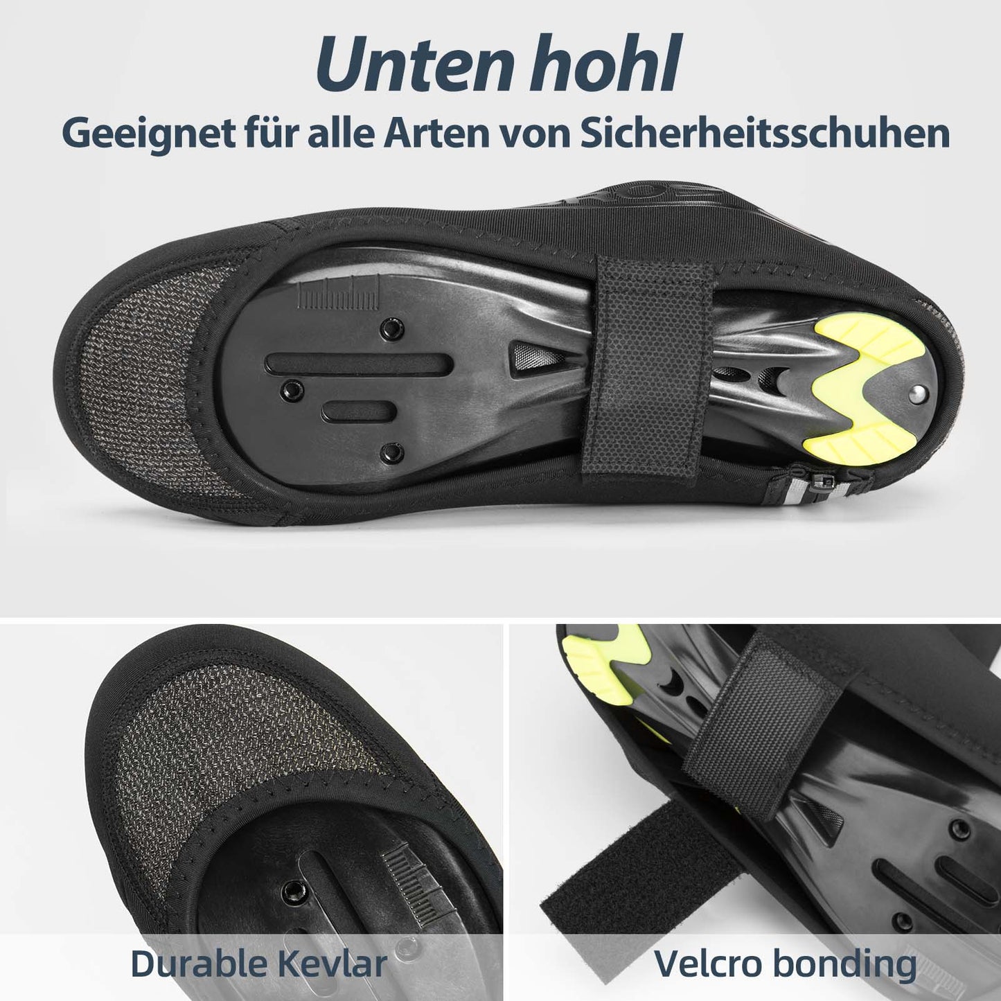 Winterfietsoverschoenen, warme overschoenen voor het fietsen, zwart, ROCKBROS