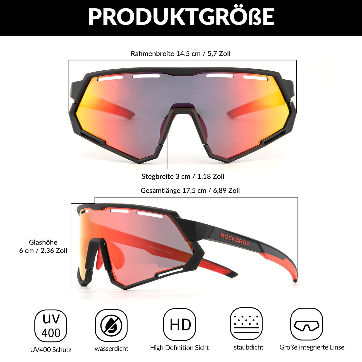 Fietsbril 2-in-1 sportbril gepolariseerd & meekleurend ROCKBROS