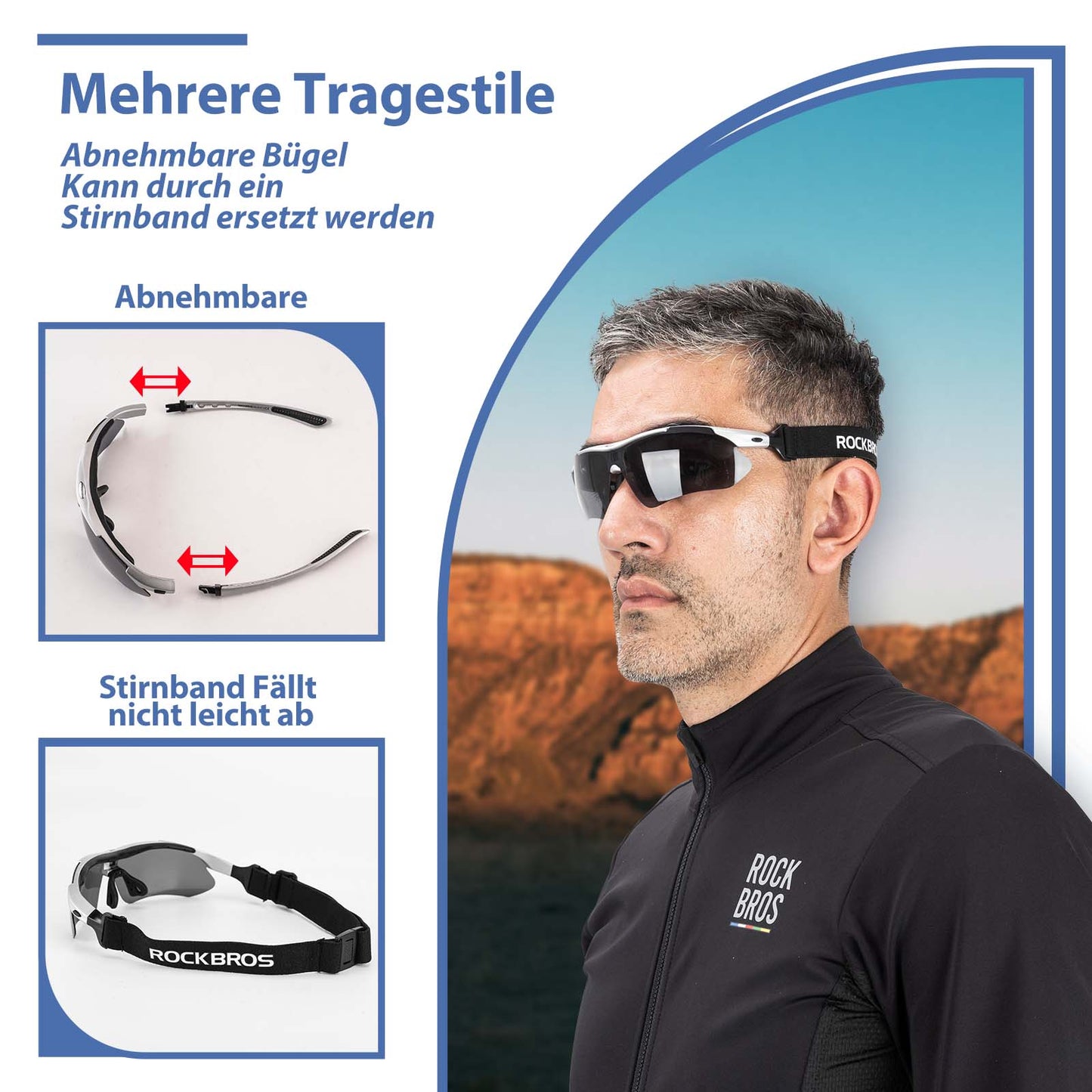 Gepolariseerde fietsbril, zonnebril, UV400-bescherming, ROCKBROS