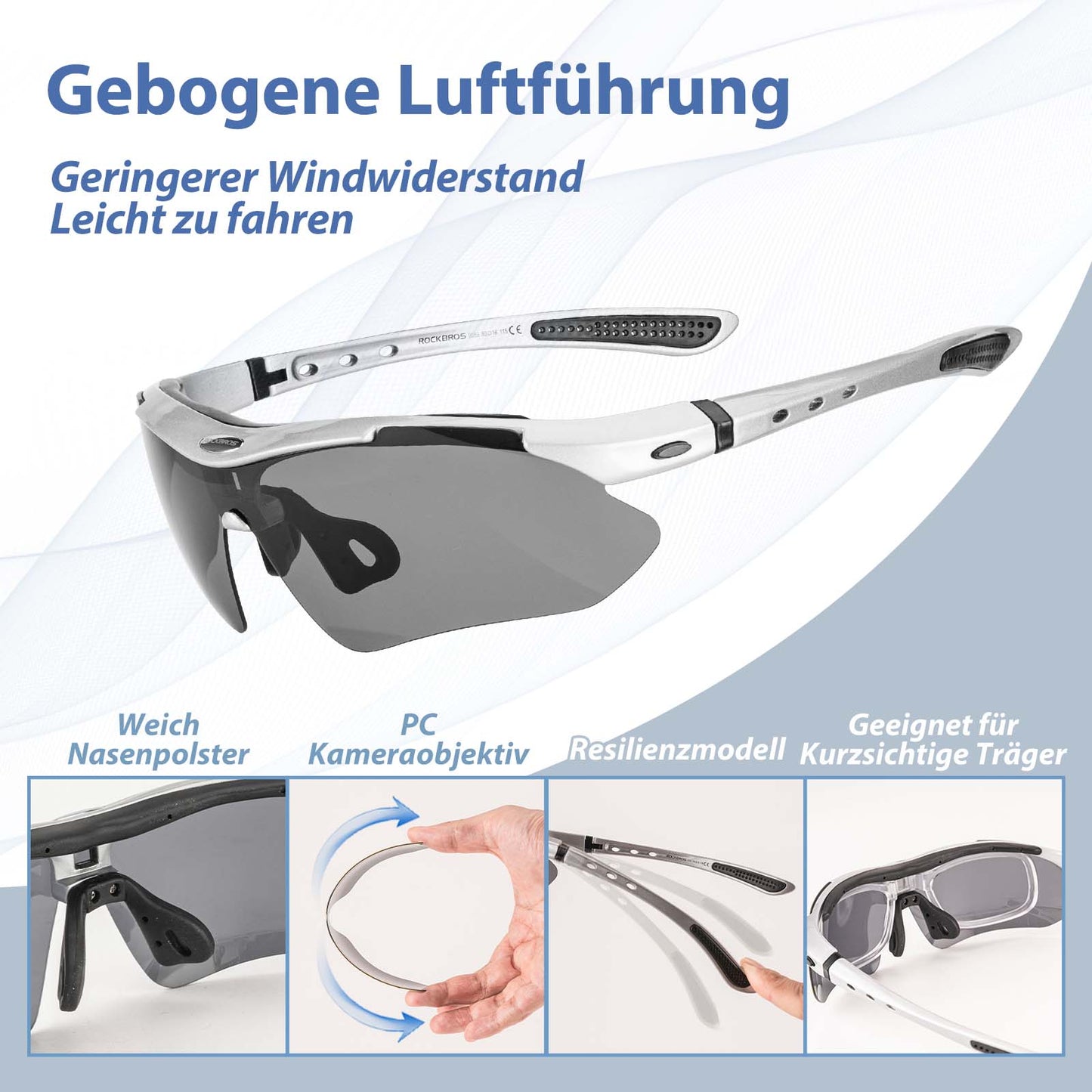 Gepolariseerde fietsbril, zonnebril, UV400-bescherming, ROCKBROS