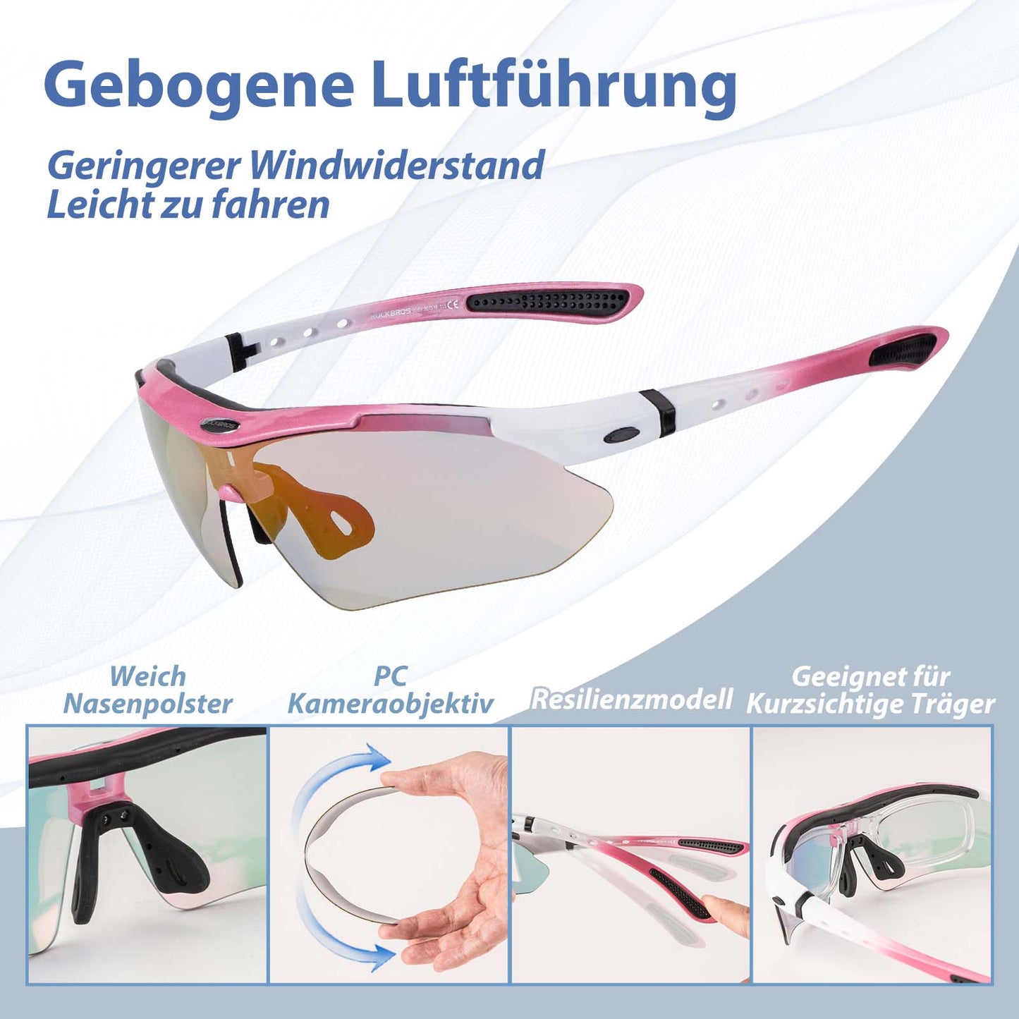 Fietsbrillen, meekleurende brillen, zonnebrillen, UV 400-bescherming, ROCKBROS