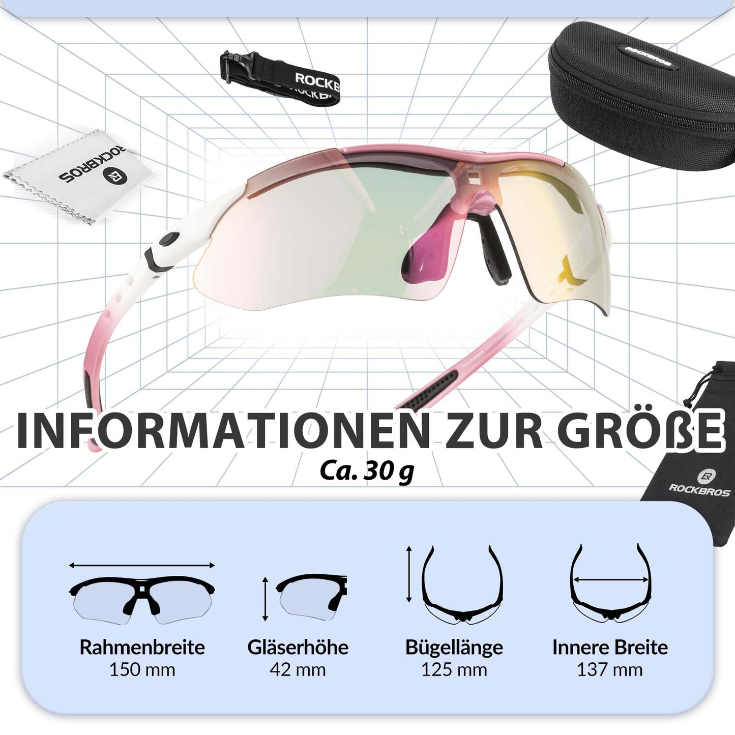 Fietsbrillen, meekleurende brillen, zonnebrillen, UV 400-bescherming, ROCKBROS
