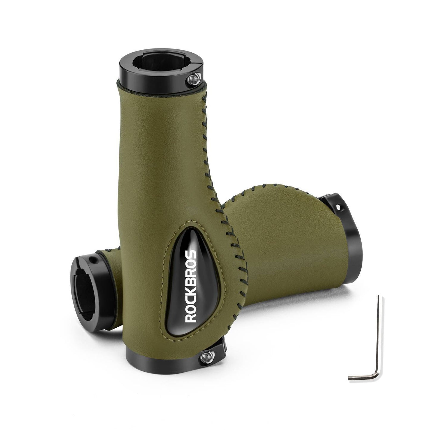 Lederen fietshandvatten voor sturen met een diameter van 22,2 mm, ROCKBROS