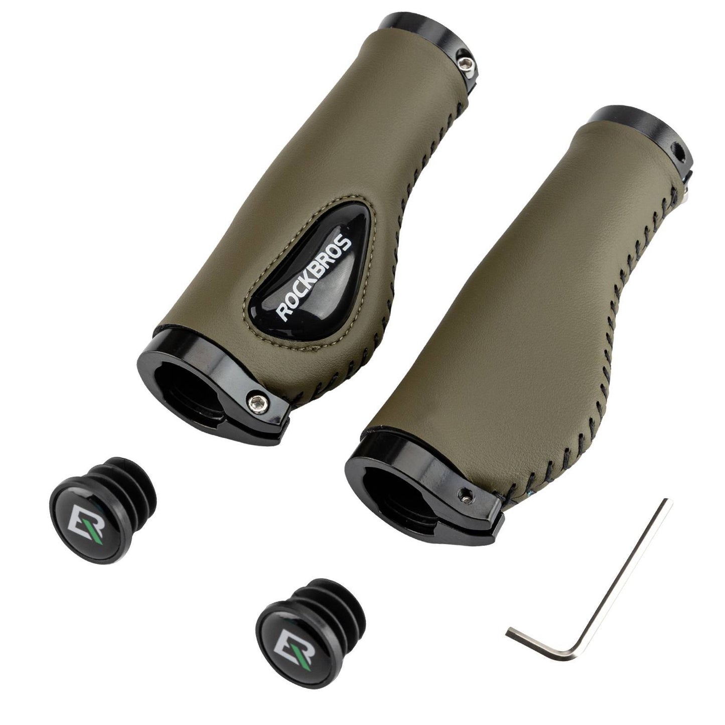 Lederen fietshandvatten voor sturen met een diameter van 22,2 mm, ROCKBROS