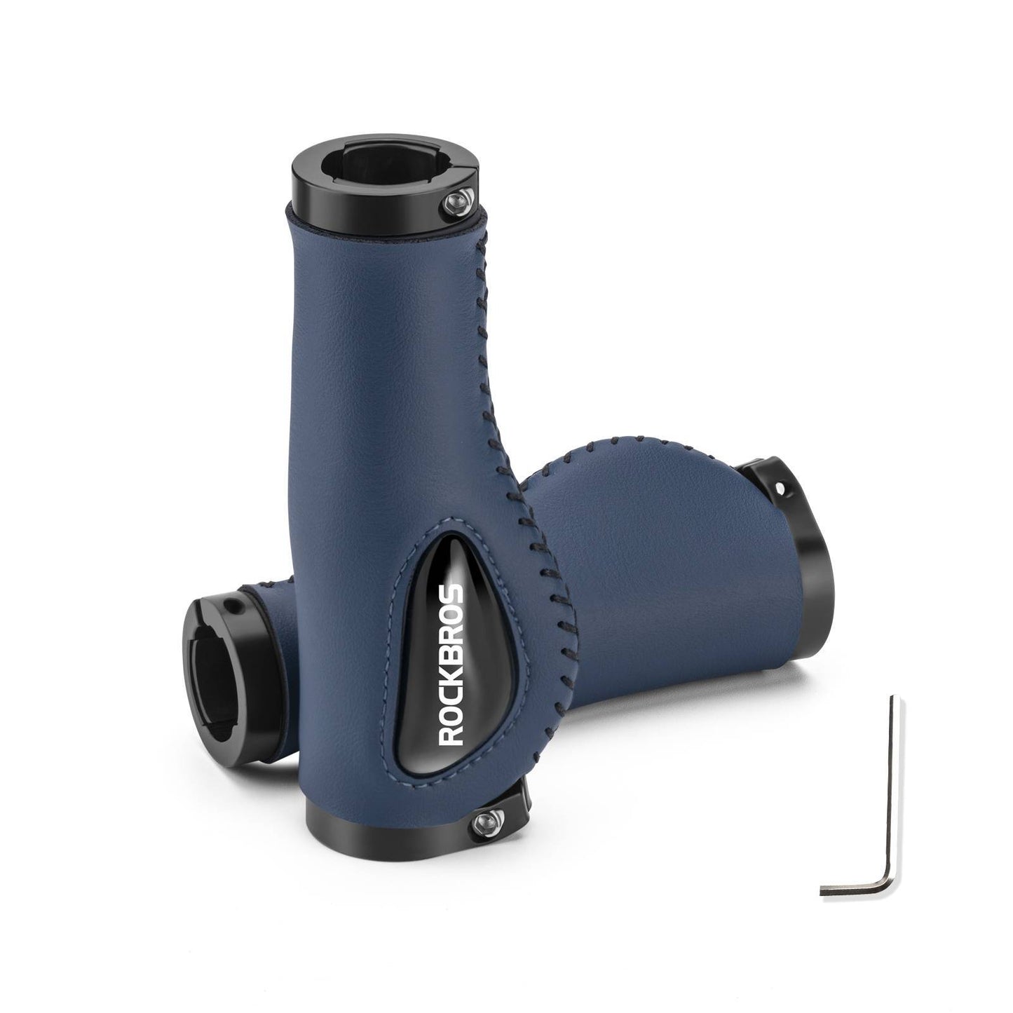 Lederen fietshandvatten voor sturen met een diameter van 22,2 mm, ROCKBROS