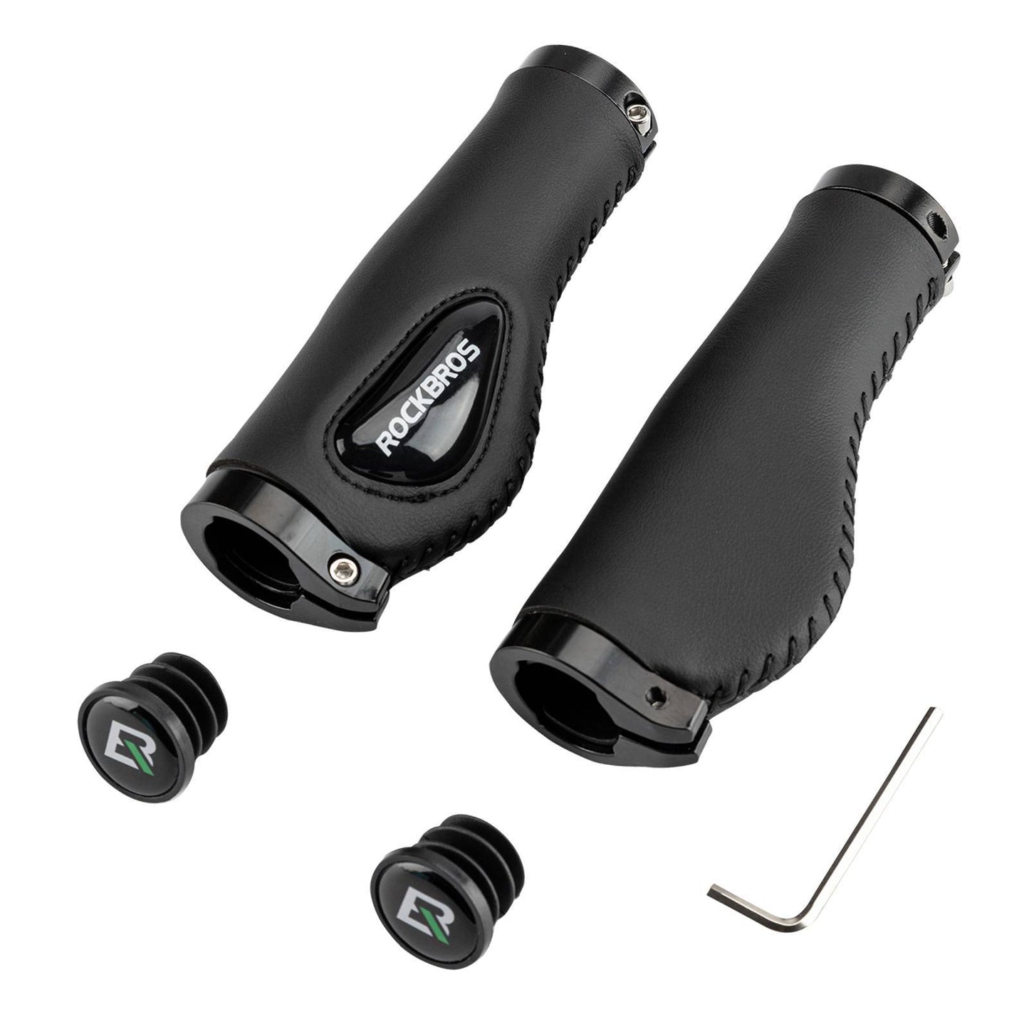 Lederen fietshandvatten voor sturen met een diameter van 22,2 mm, ROCKBROS