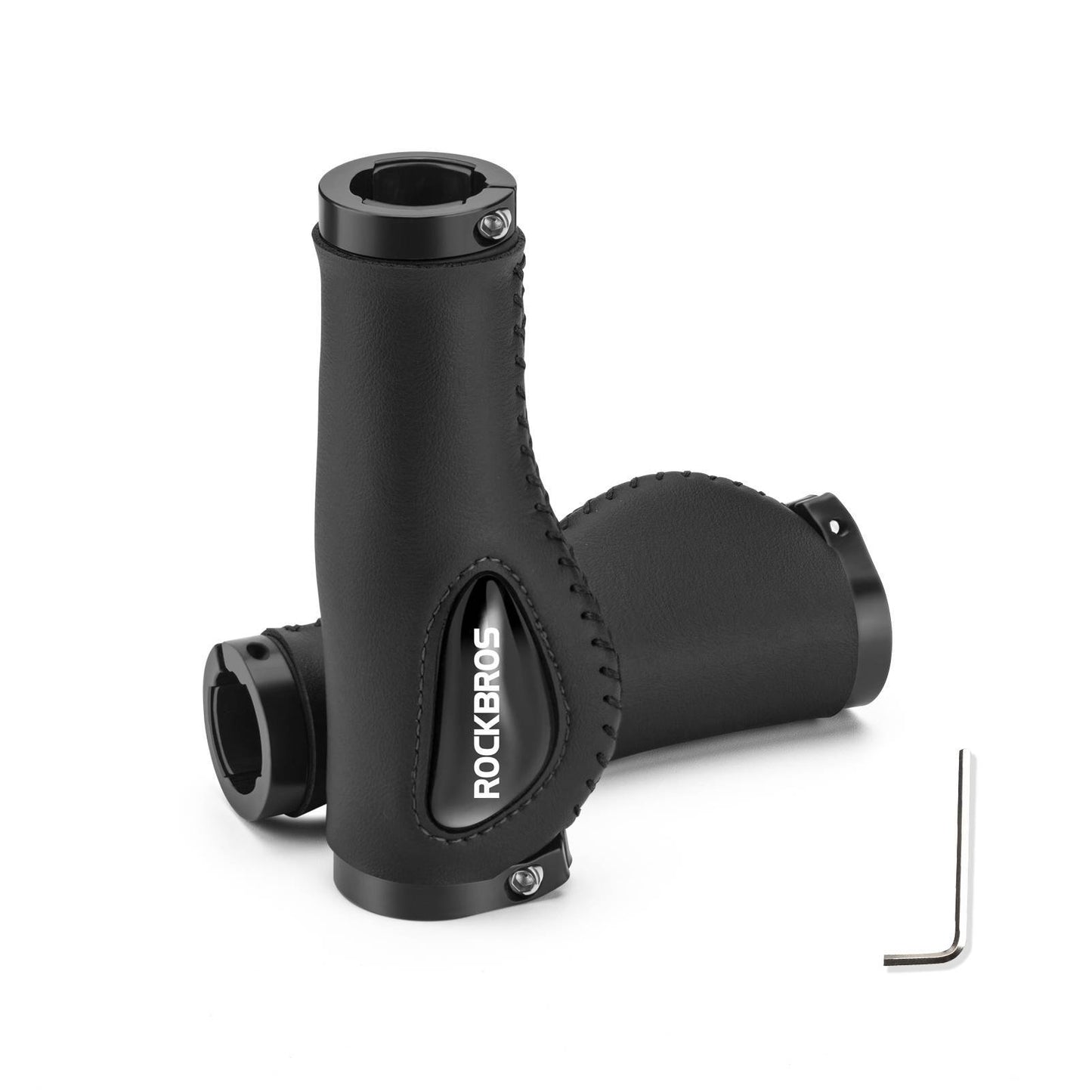 Lederen fietshandvatten voor sturen met een diameter van 22,2 mm, ROCKBROS