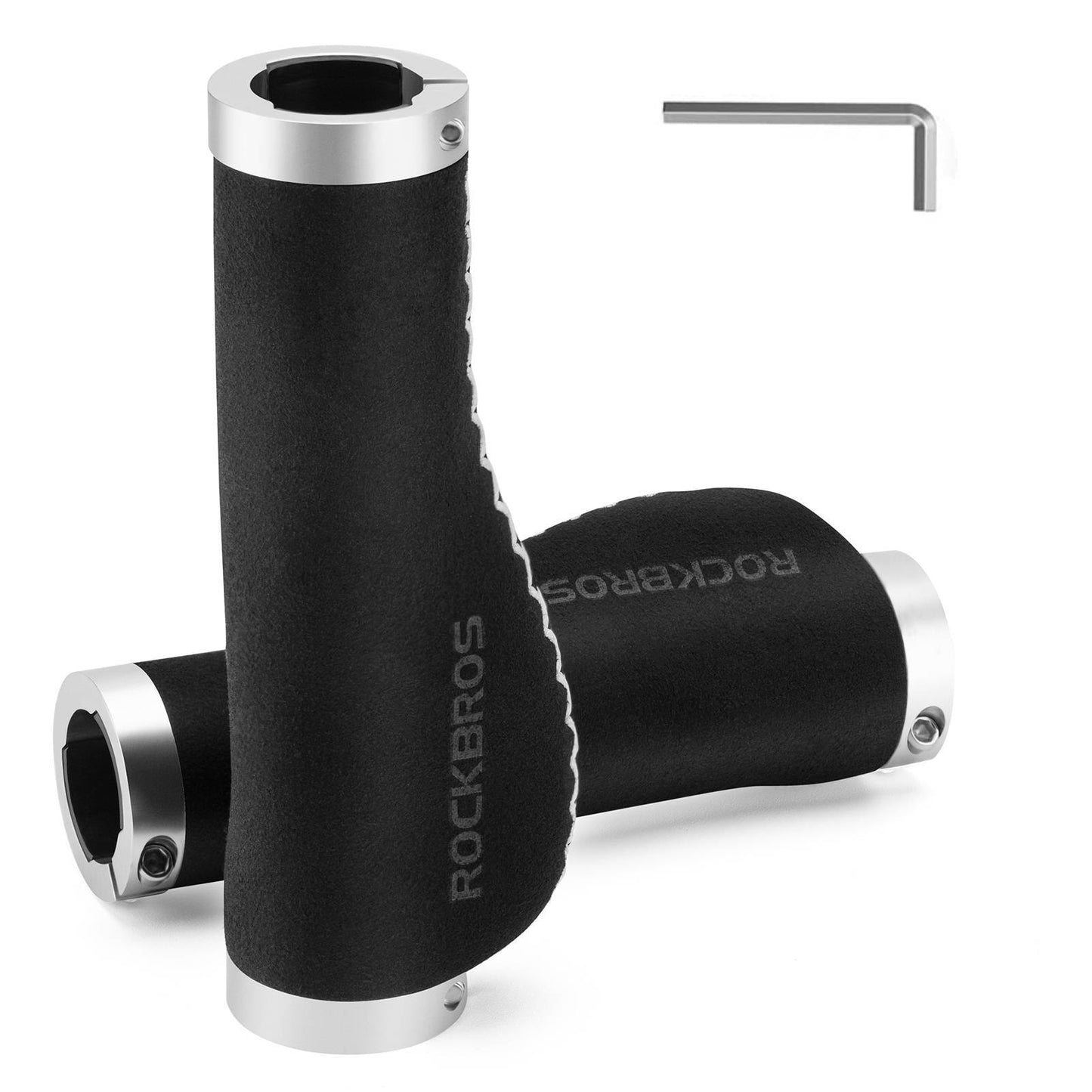 Lederen fietshandvatten voor sturen met een diameter van 22,2 mm, ROCKBROS