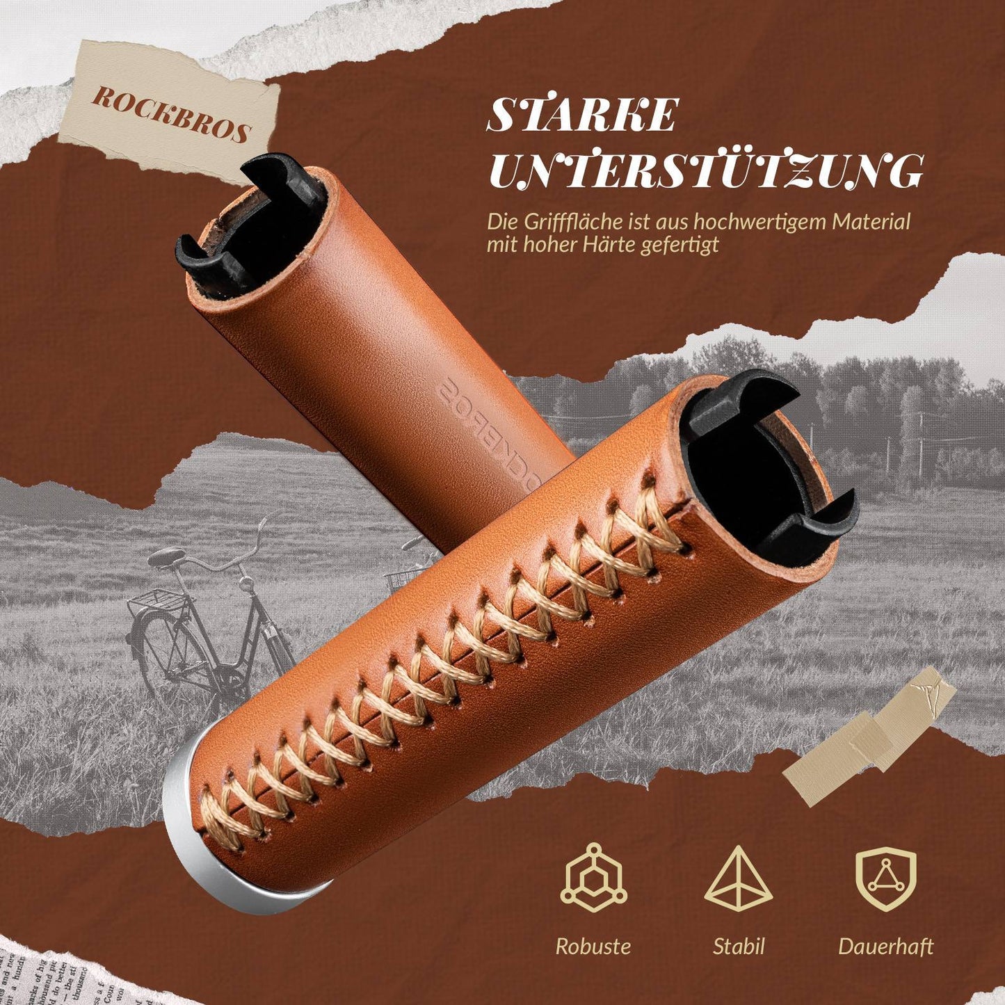 Retro MTB-stuurgrepen, ergonomisch ontwerp, ROCKBROS
