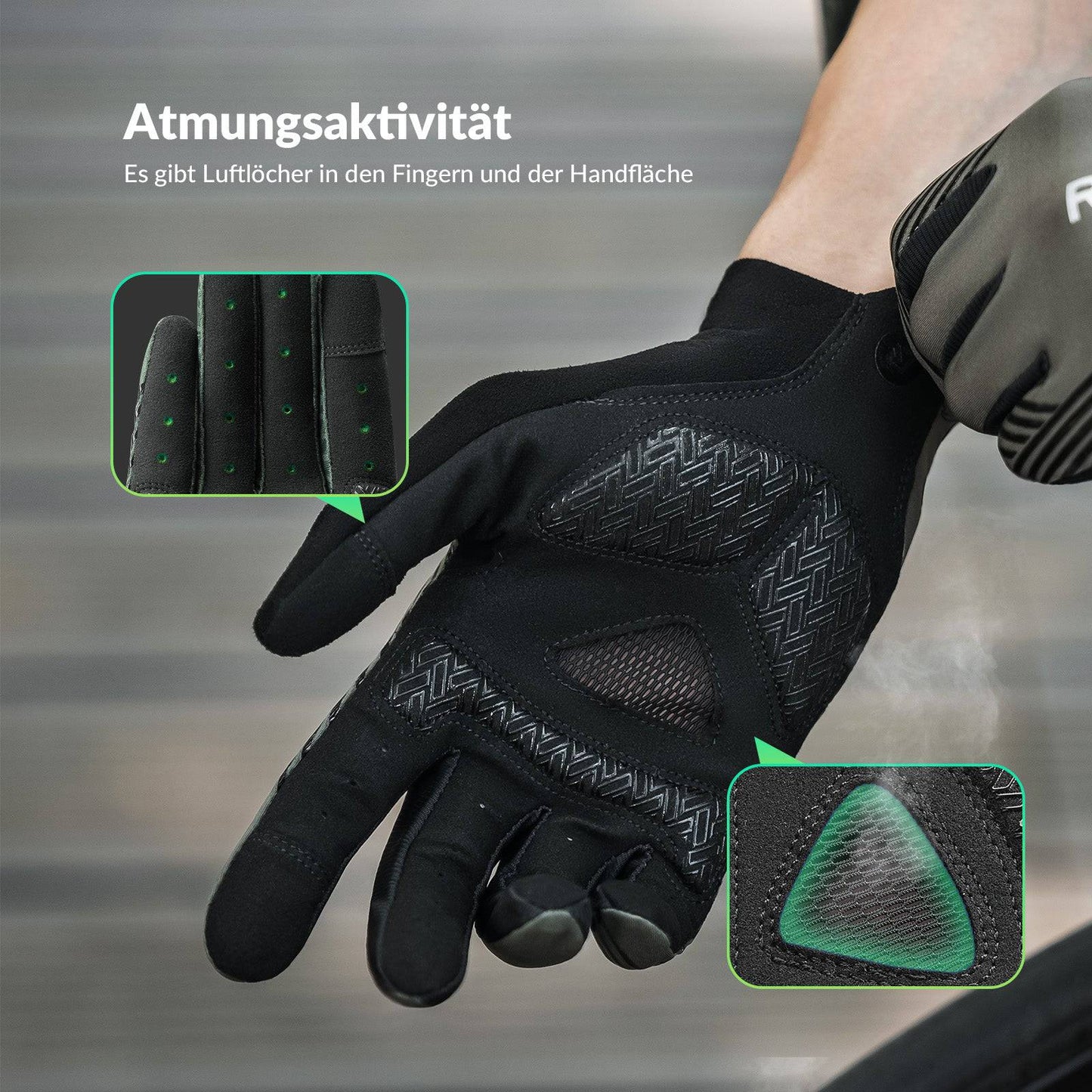Dames/heren fietshandschoenen met touchscreen, antislip, dun, ROCKBROS