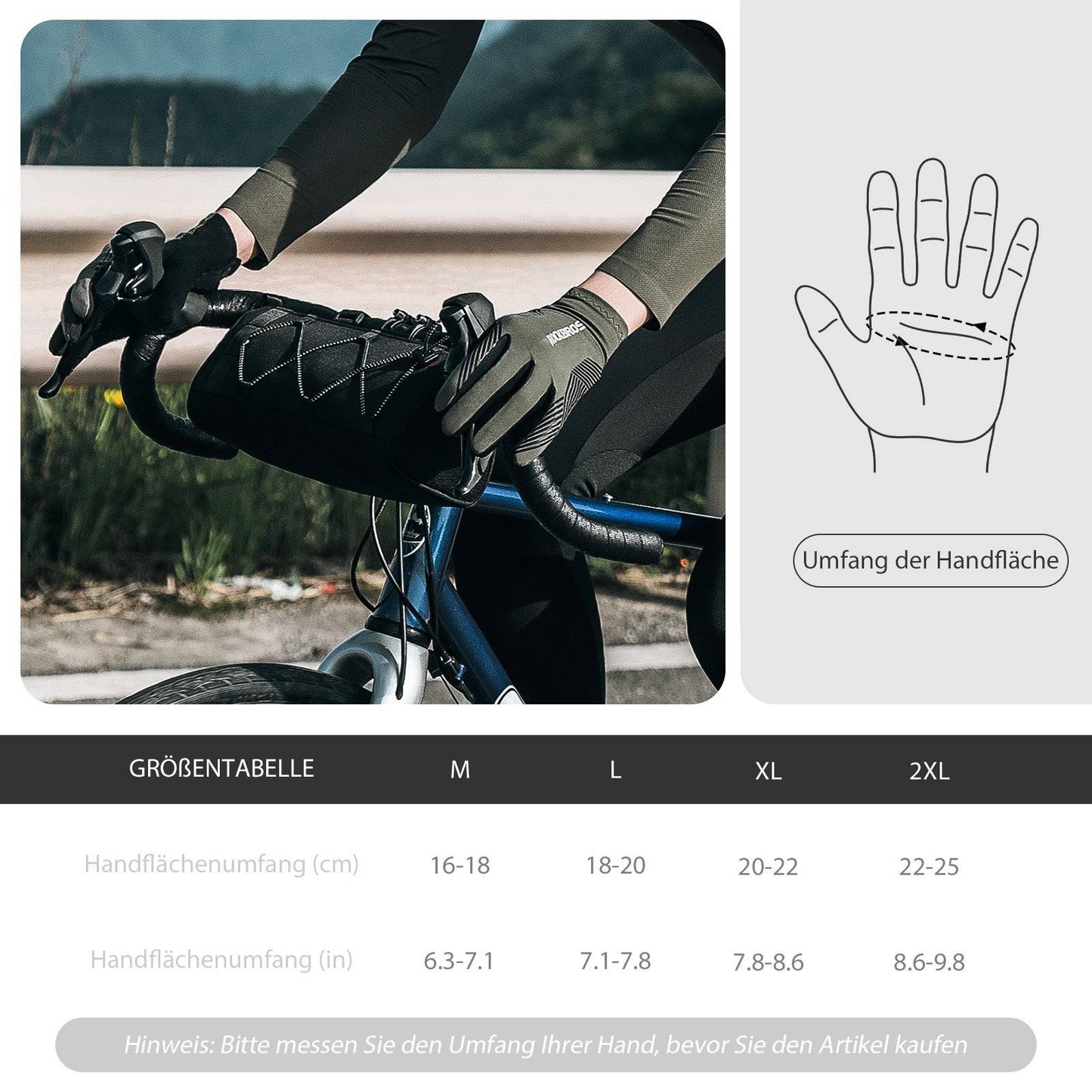 Dames/heren fietshandschoenen met touchscreen, antislip, dun, ROCKBROS