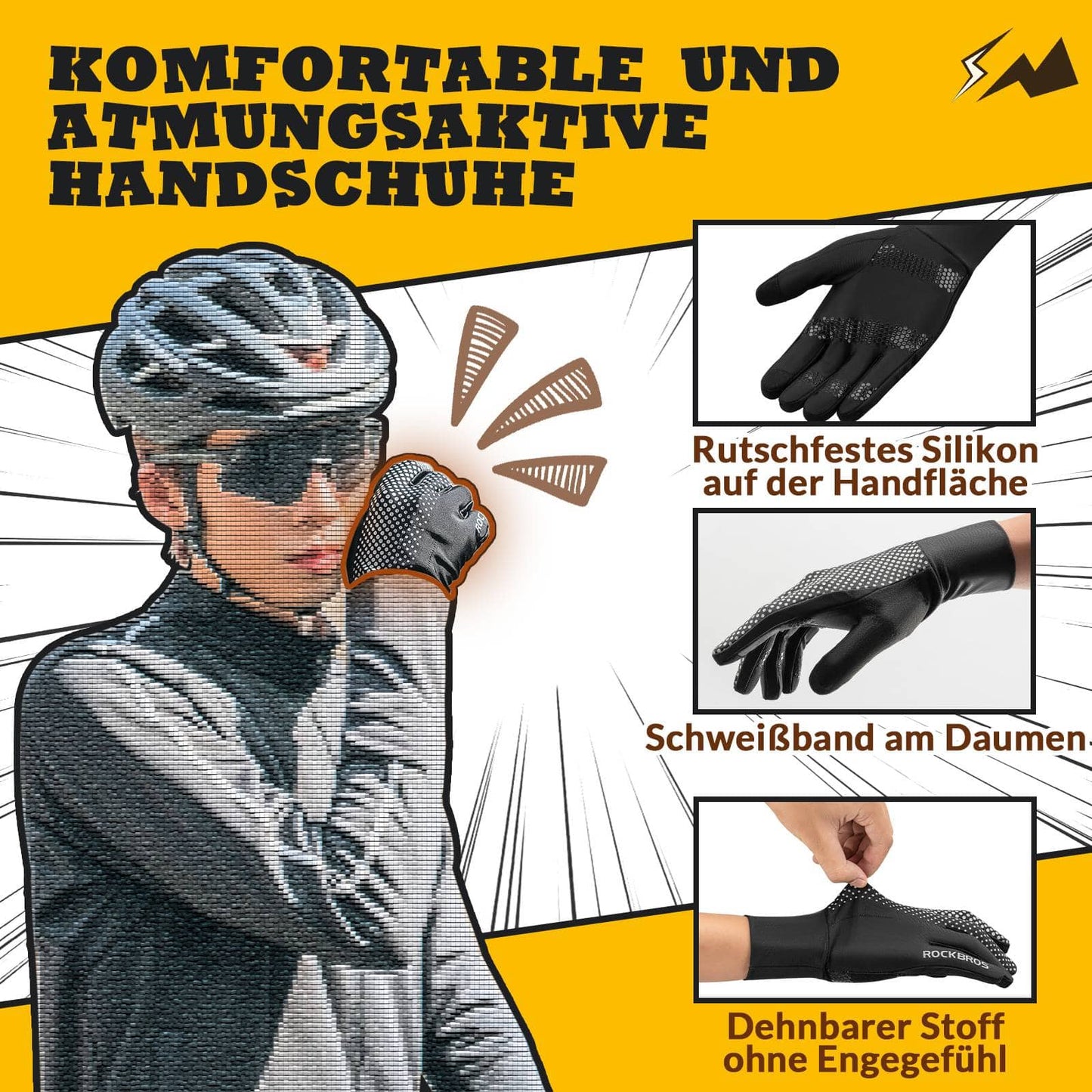 Fietshandschoenen met touchscreen, winddichte fietshandschoenen van ROCKBROS