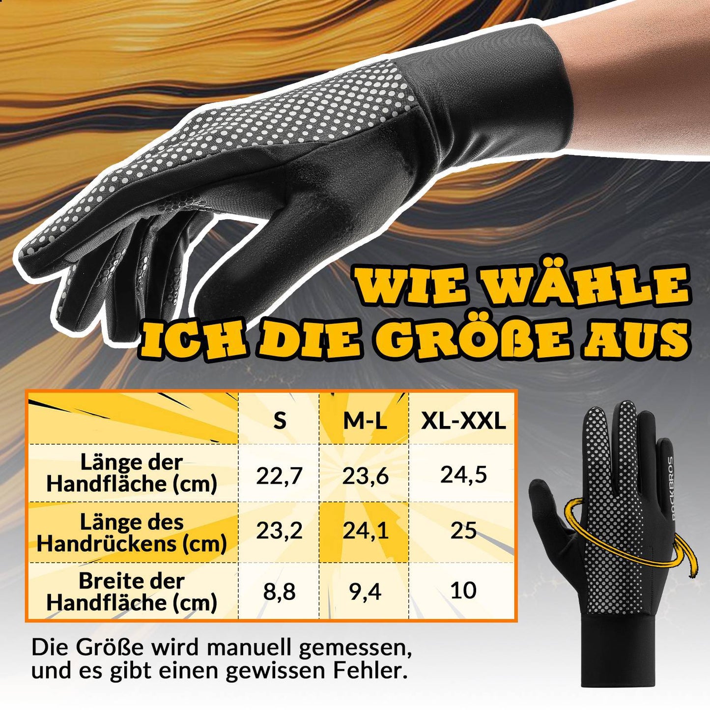 Fietshandschoenen met touchscreen, winddichte fietshandschoenen van ROCKBROS