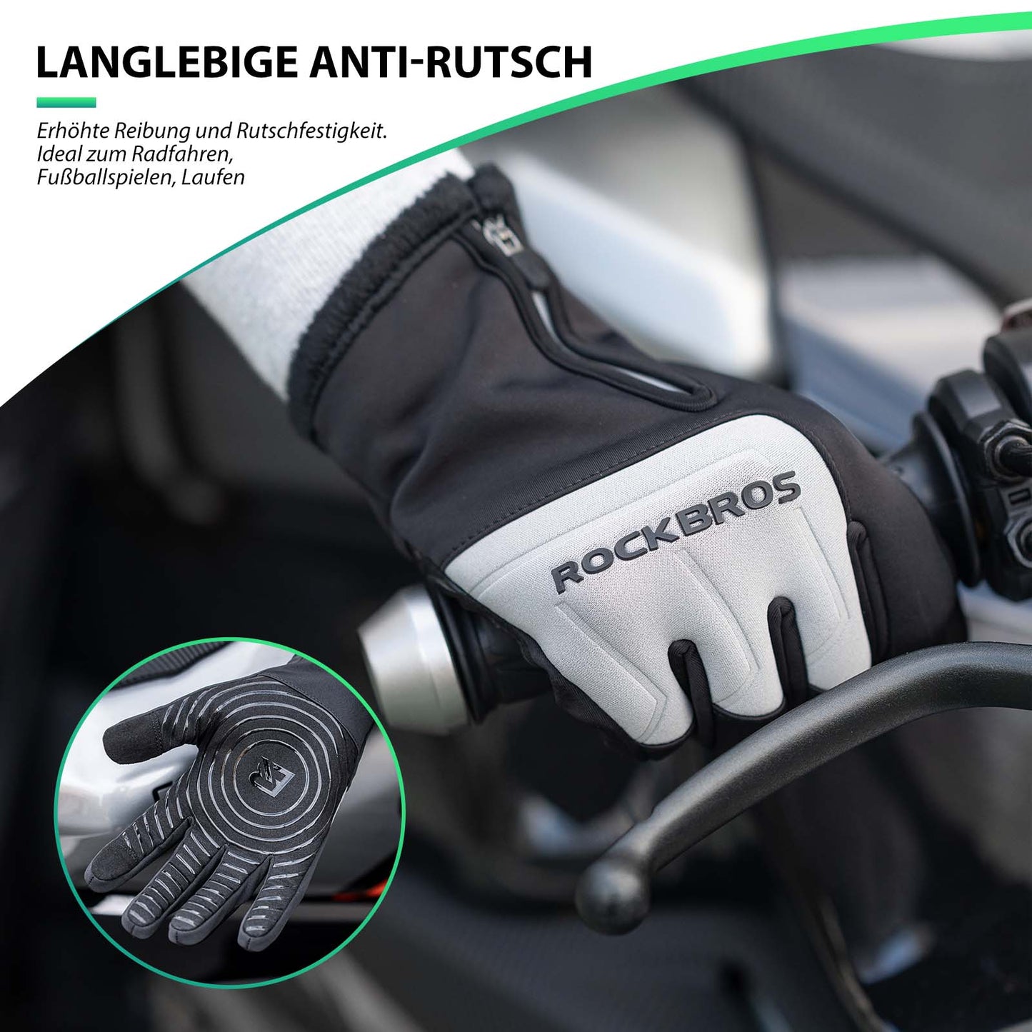 Fietshandschoenen met touchscreen, warme winterhandschoenen, maat S-XL, ROCKBROS