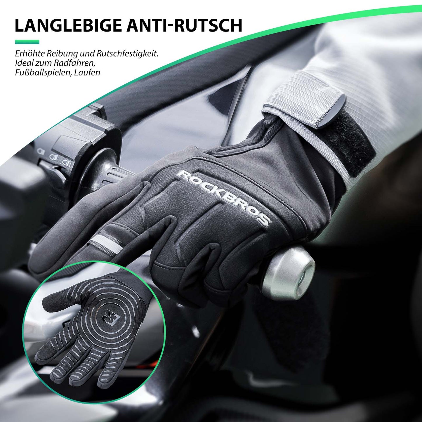 Fietshandschoenen met touchscreen, warme winterhandschoenen, maat S-XL, ROCKBROS