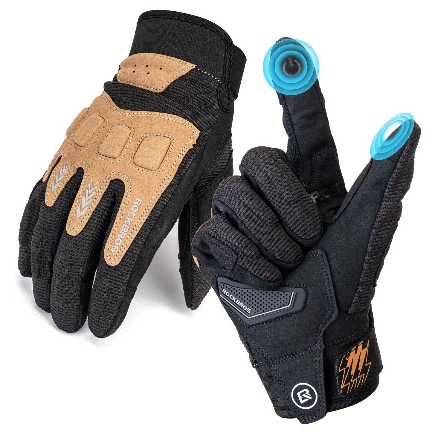 Fietshandschoenen voor heren, winter/herfst, MTB, schokabsorberende handschoenen, ROCKBROS