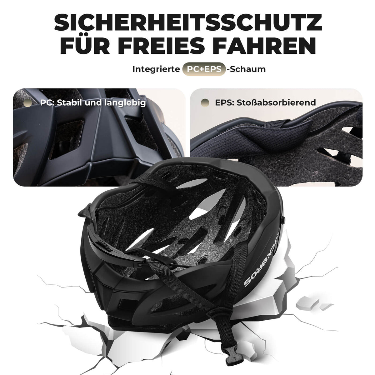 ROCKBROS Fietshelm Magnetische Afneembare MTB Helm met Visier