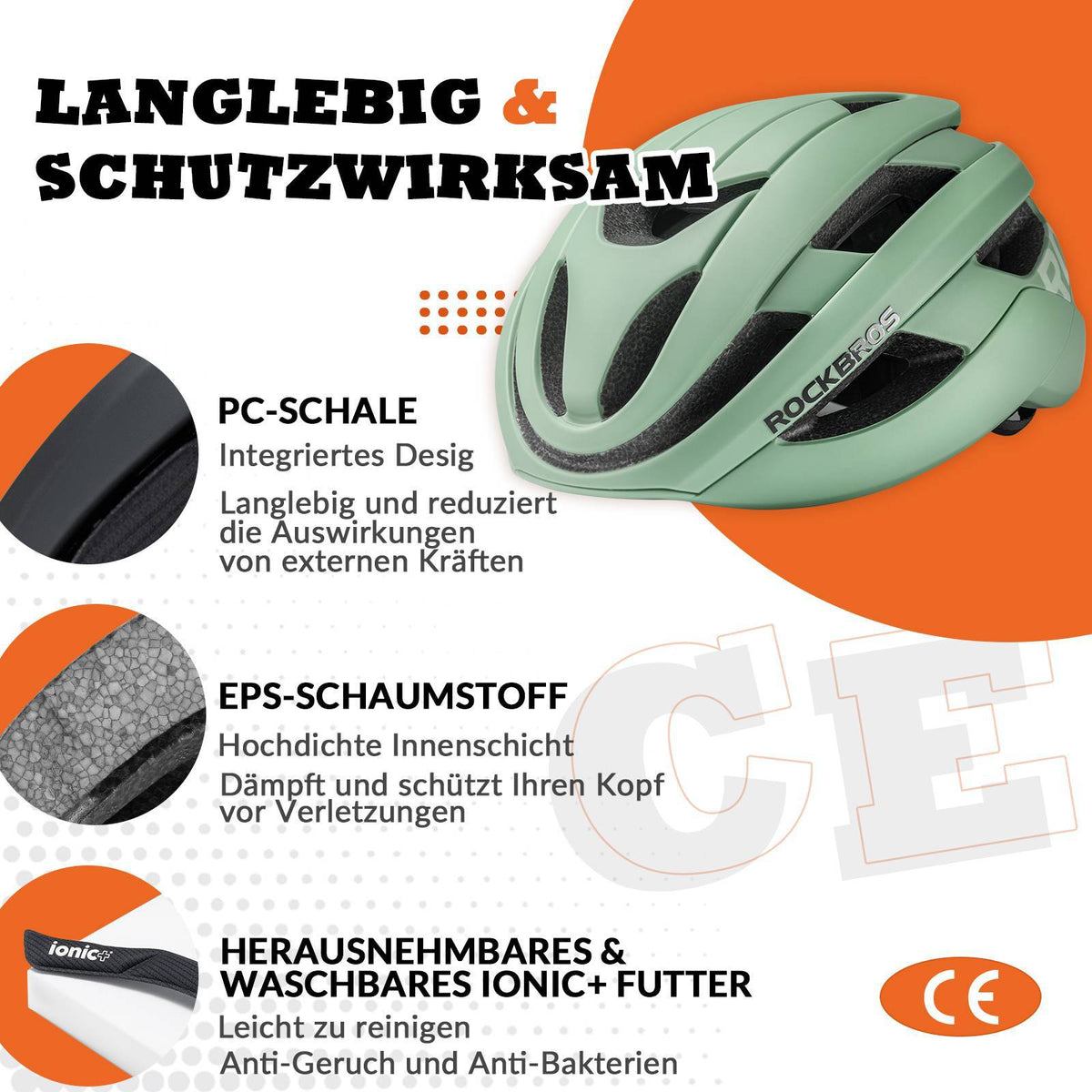 ROCKBROS Fietshelm Sport Mountainbike Beschermhelm Ademend 54-58cm