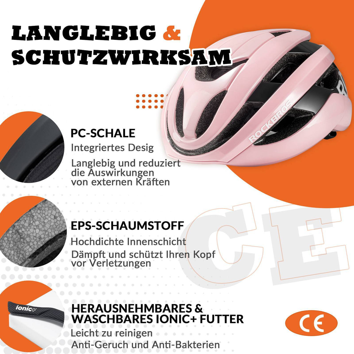 ROCKBROS Fietshelm Sport Mountainbike Beschermhelm Ademend 54-58cm