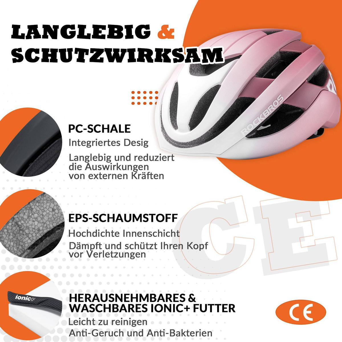 ROCKBROS Fietshelm Sport Mountainbike Beschermhelm Ademend 54-58cm