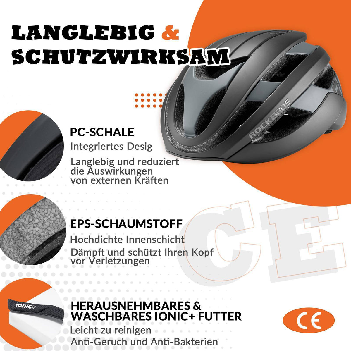 ROCKBROS Fietshelm Sport Mountainbike Beschermhelm Ademend 54-58cm