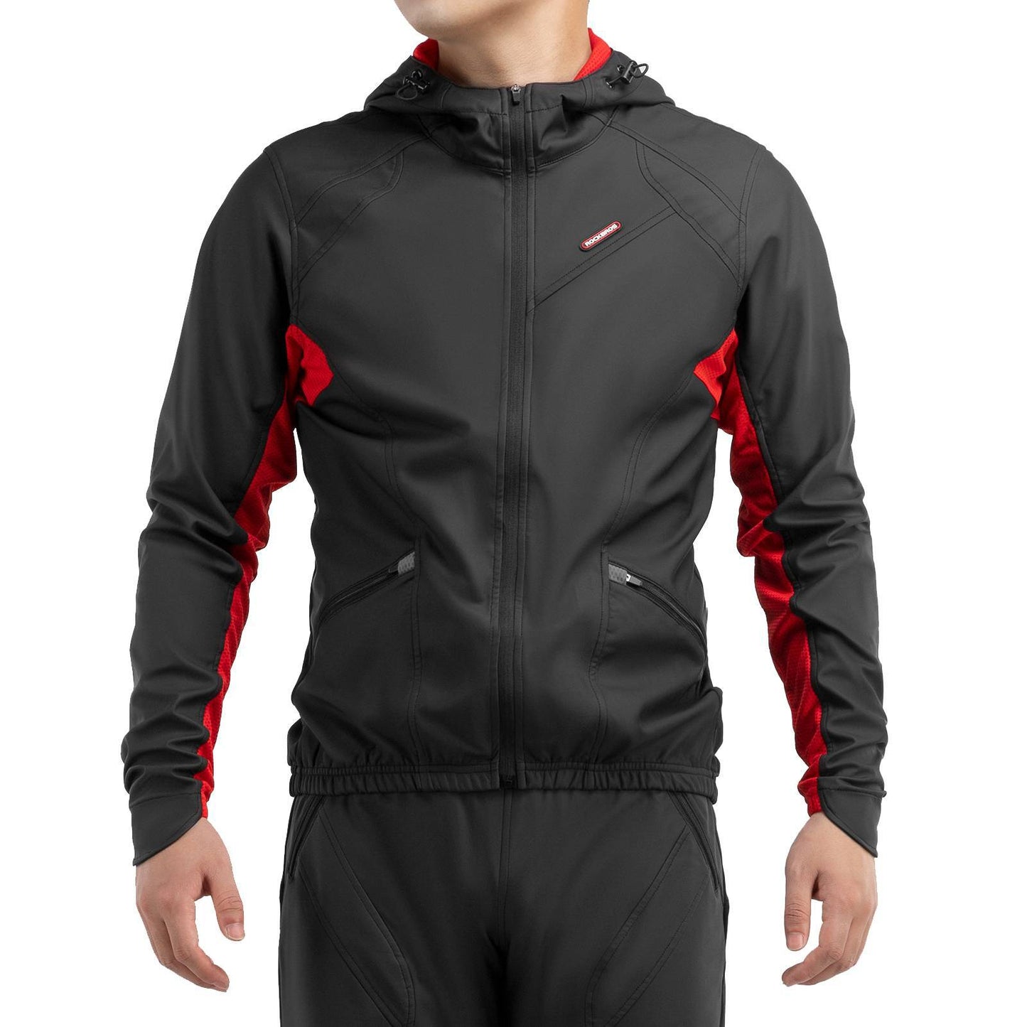 Winddichte softshell fietsjas voor heren, zwart, ROCKBROS