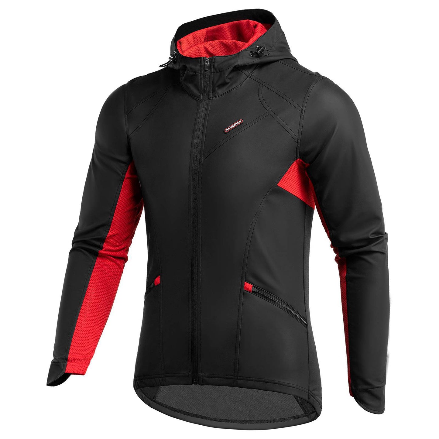 Winddichte softshell fietsjas voor heren, zwart, ROCKBROS
