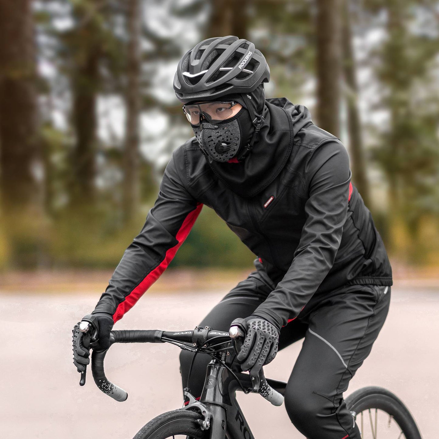 Winddichte softshell fietsjas voor heren, zwart, ROCKBROS