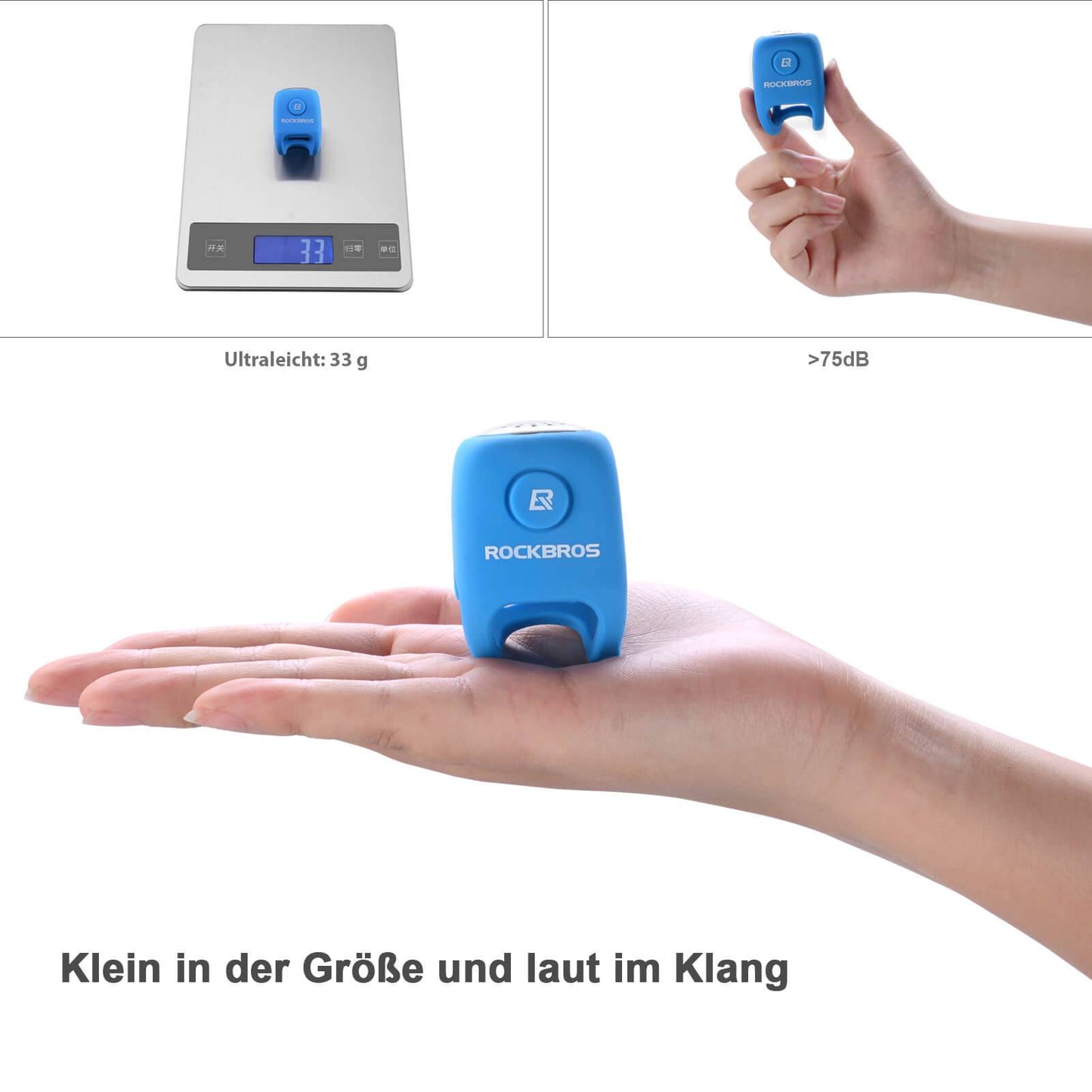 Elektronische fietsbel, IPX4 waterdicht, ROCKBROS