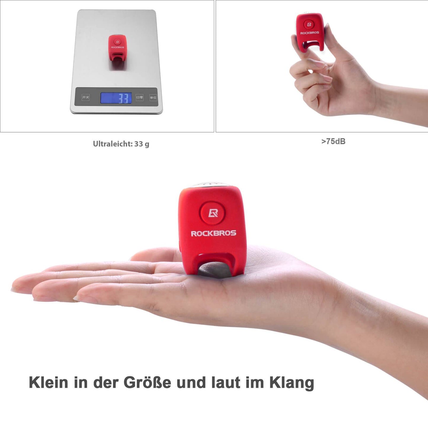 Elektronische fietsbel, IPX4 waterdicht, ROCKBROS
