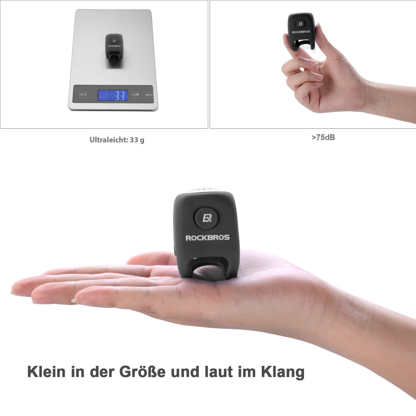 Elektronische fietsbel, IPX4 waterdicht, ROCKBROS