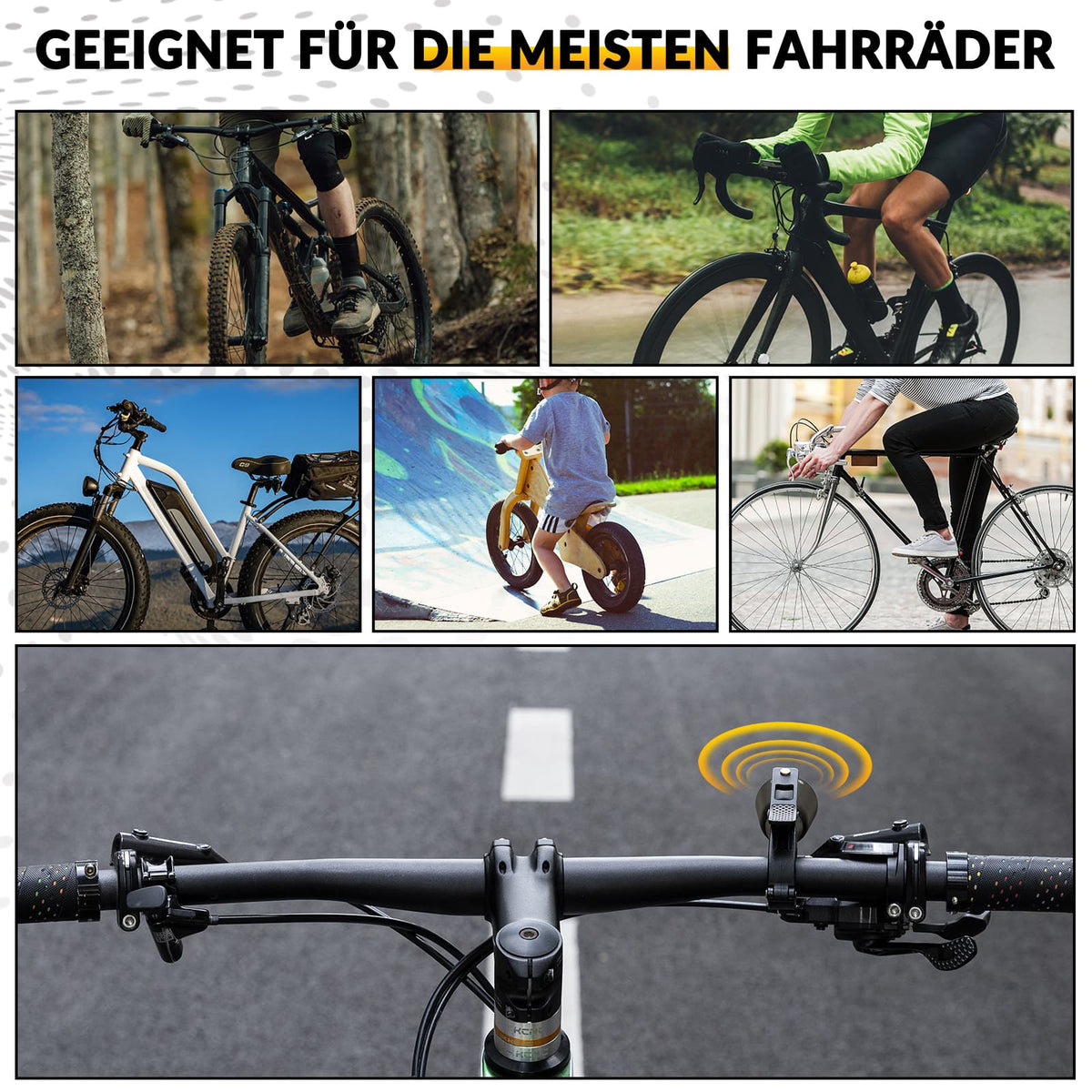ROCKBROS Fietsbel Luid Retro Bel voor MTB Racefiets Vier Kleuren