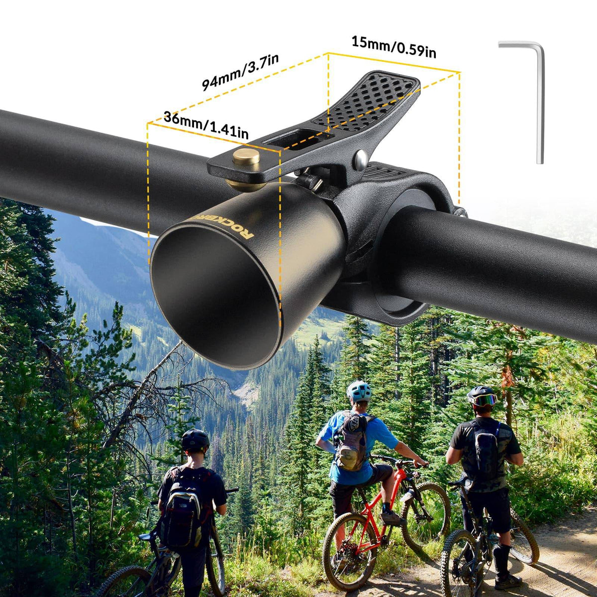 ROCKBROS Fietsbel Luid Retro Bel voor MTB Racefiets Vier Kleuren