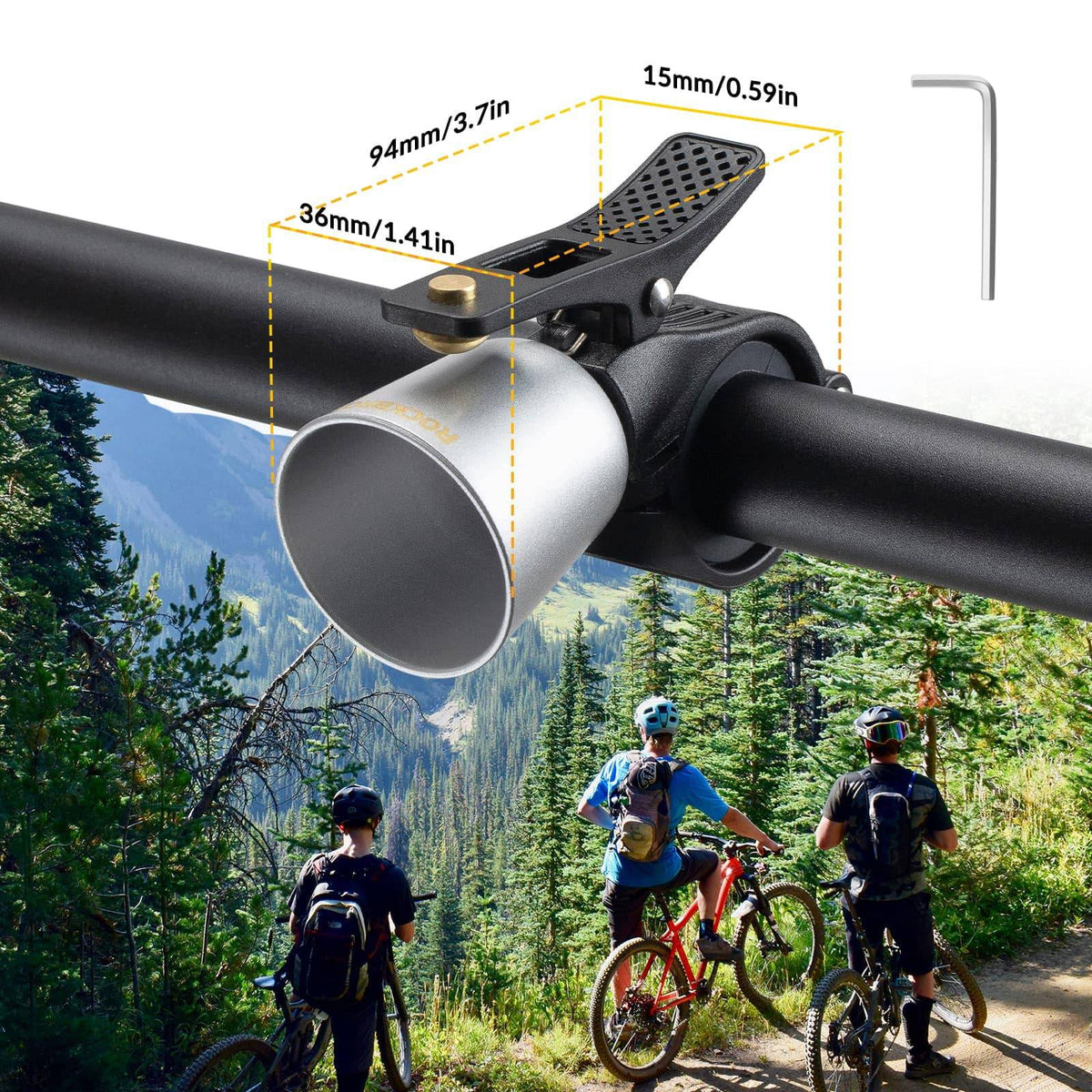 ROCKBROS Fietsbel Luid Retro Bel voor MTB Racefiets Vier Kleuren