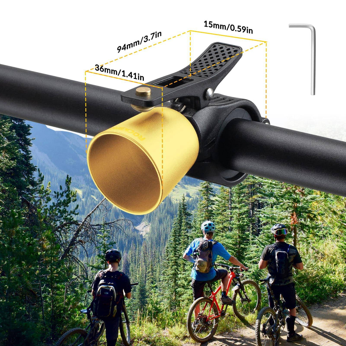 ROCKBROS Fietsbel Luid Retro Bel voor MTB Racefiets Vier Kleuren