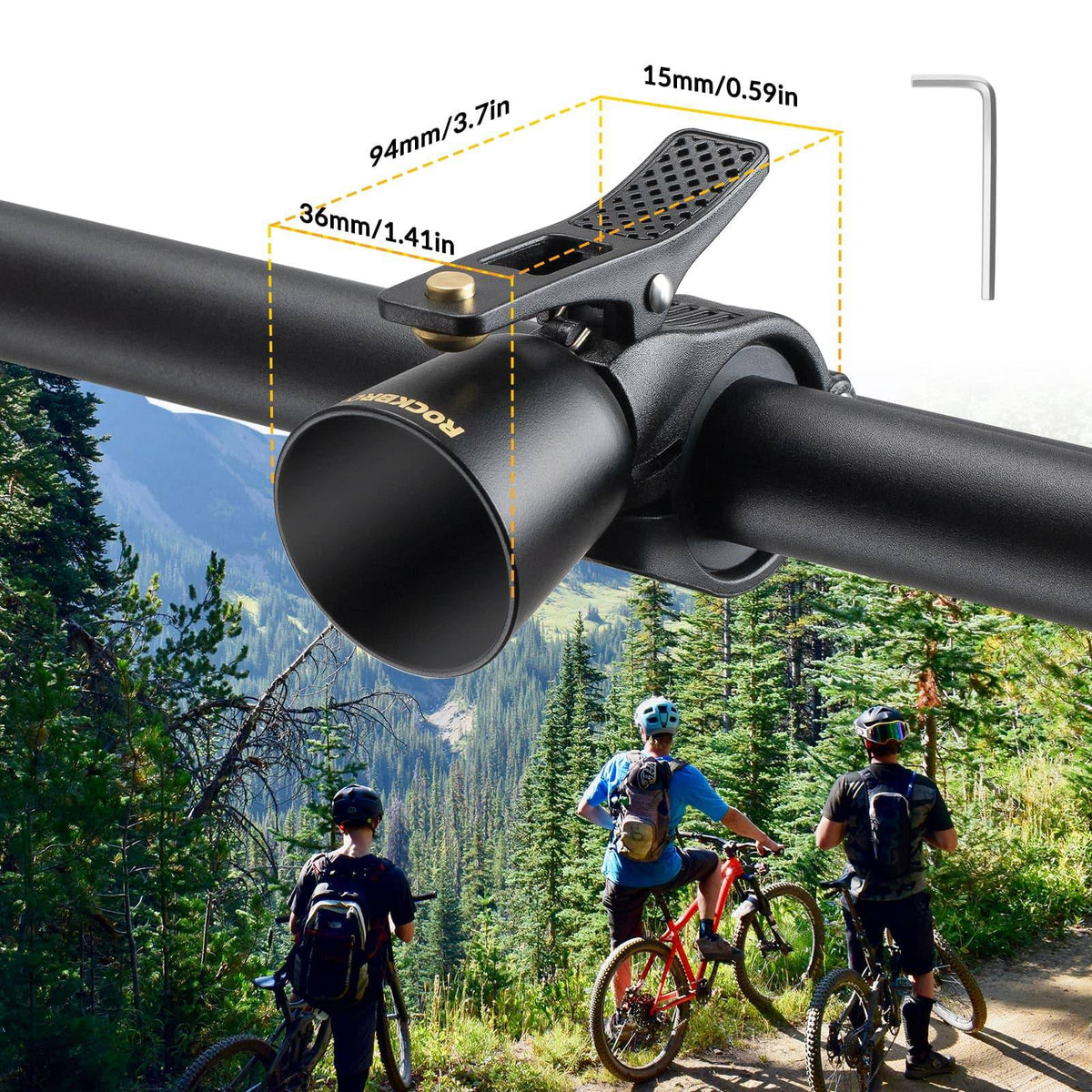 ROCKBROS Fietsbel Luid Retro Bel voor MTB Racefiets Vier Kleuren