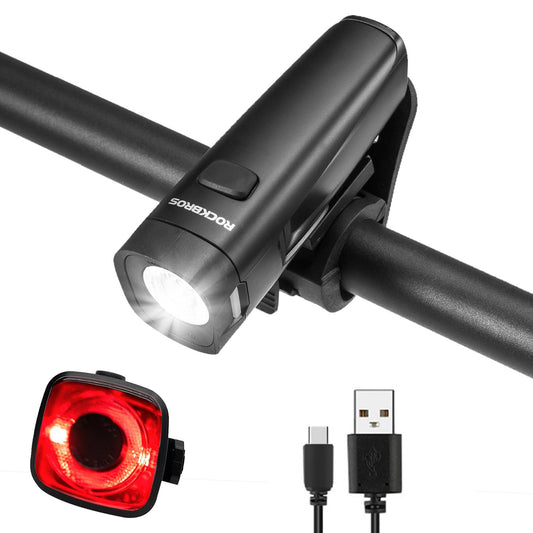 Fietsverlichtingsset, fietslamp inclusief achter- en voorlicht, ROCKBROS