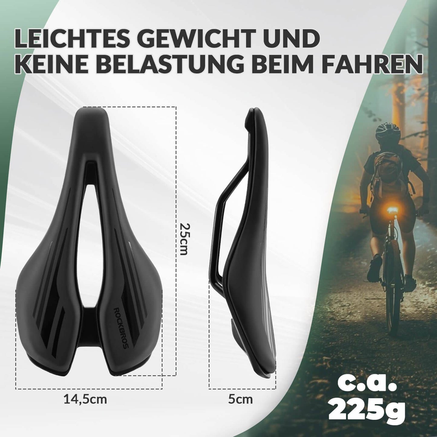 Ergonomisch fietszadel, ademend fietszadel, 14,5 * 25 cm, ROCKBROS