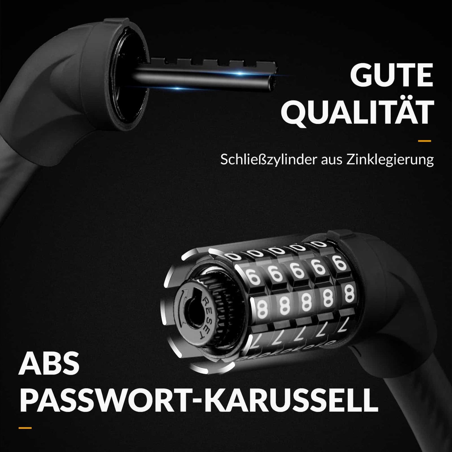 Fietsslot, kabelslot, cijferslot met 5-cijferige code, ROCKBROS