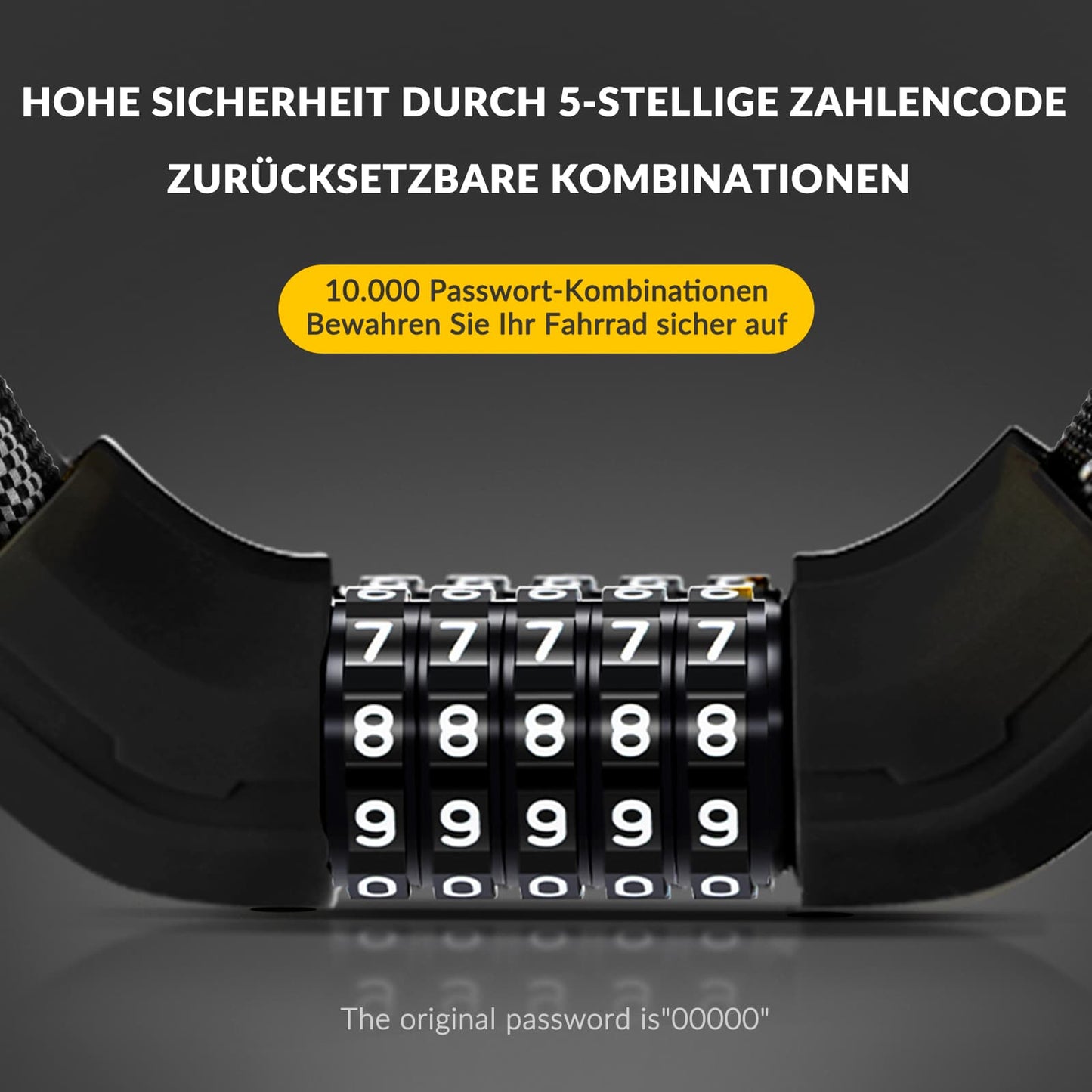 Fietsslot met cijferslot, 19 mm dik, ROCKBROS