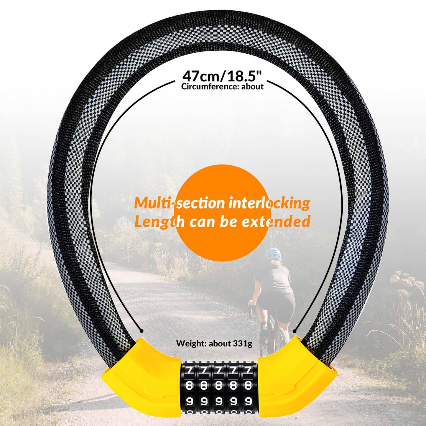 Fietsslot met cijferslot, 19 mm dik, ROCKBROS