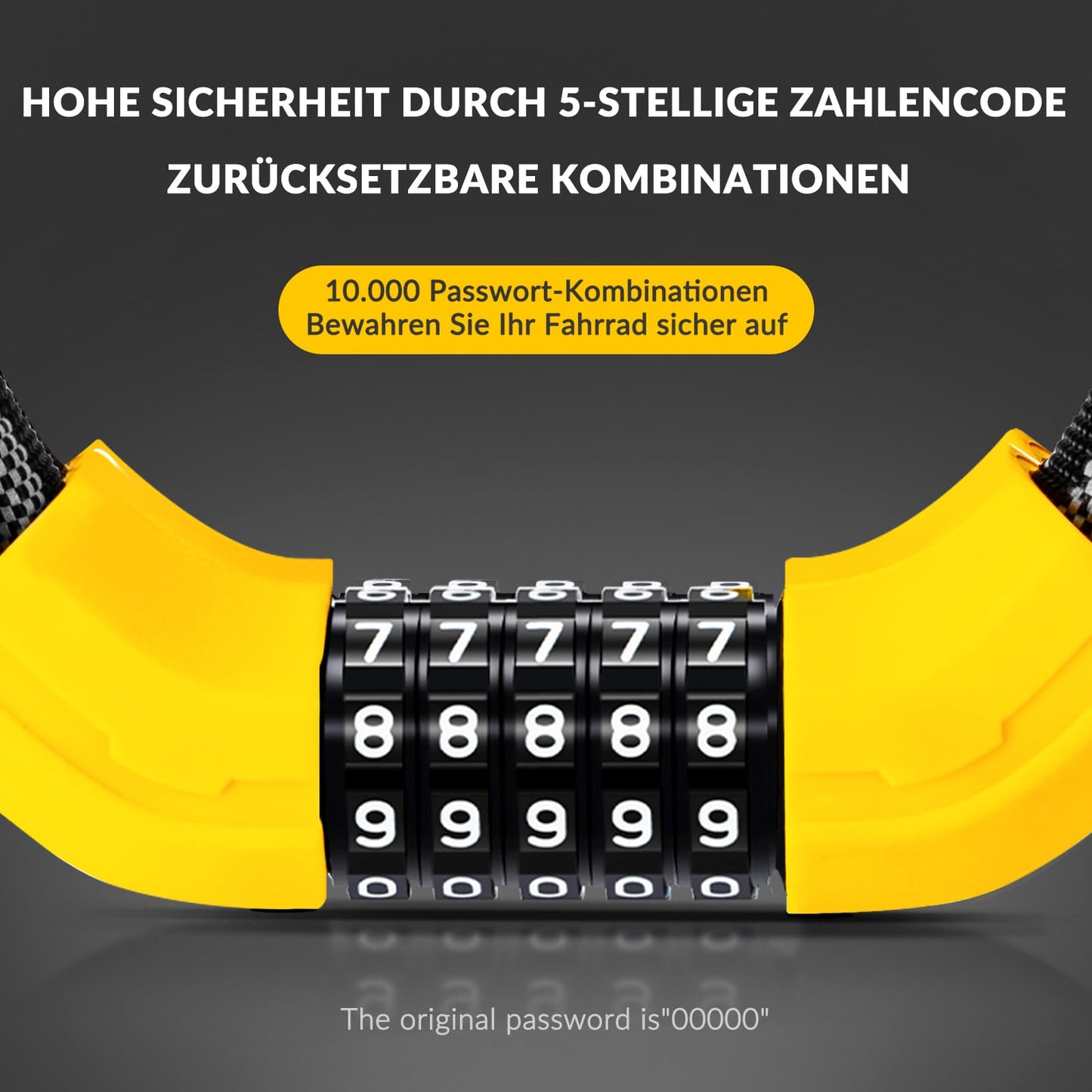 Fietsslot met cijferslot, 19 mm dik, ROCKBROS