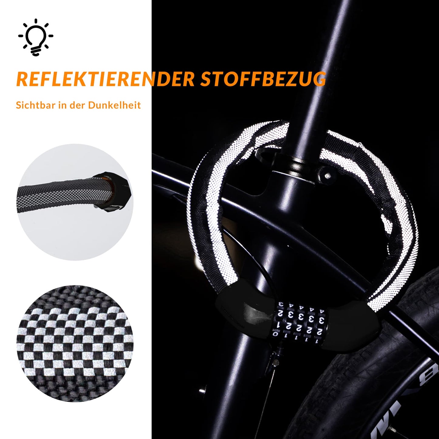 Fietsslot met cijferslot, 19 mm dik, ROCKBROS