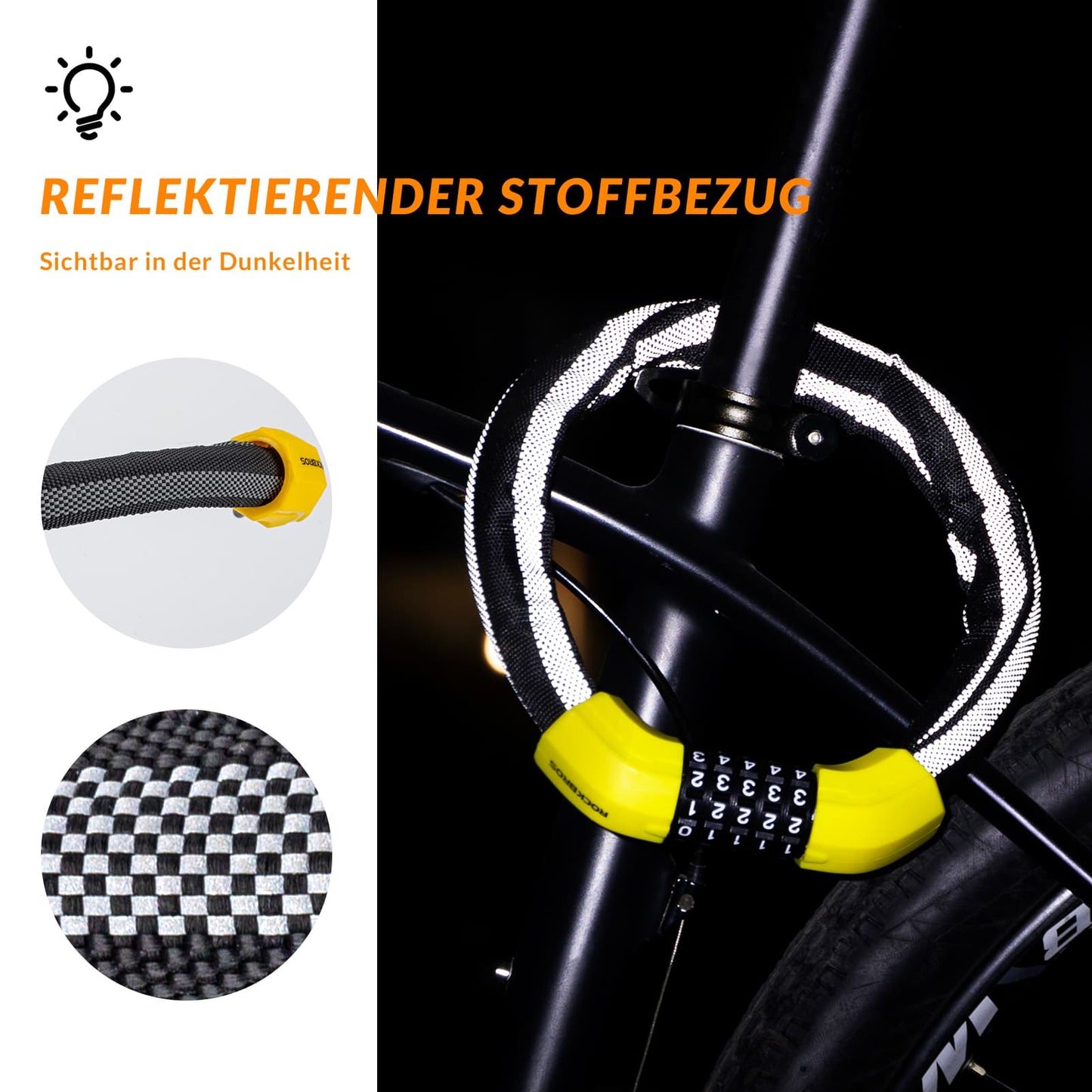 Fietsslot met cijferslot, 19 mm dik, ROCKBROS