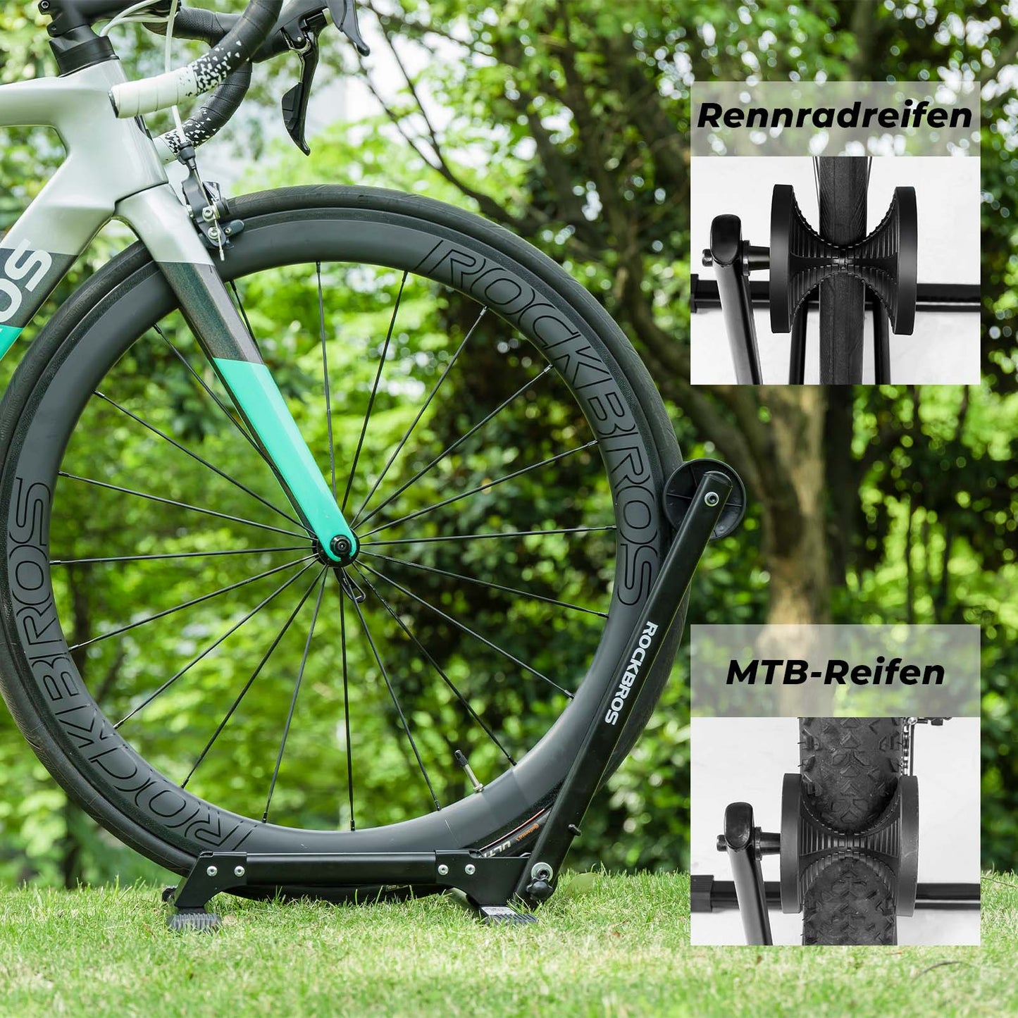 Opvouwbare aluminium fietsstandaard, enkelzijdige fietsstandaard, ROCKBROS